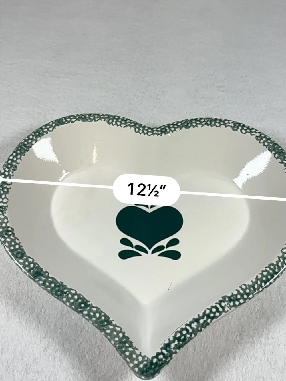 Heavy Heart-Shaped Stoneware Serving Bowl Platter | Primitive Country Farmhouse
